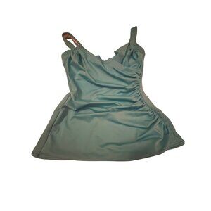 Miraclesuit Womens Swim Top Size 10 Green Nylon/Spandex